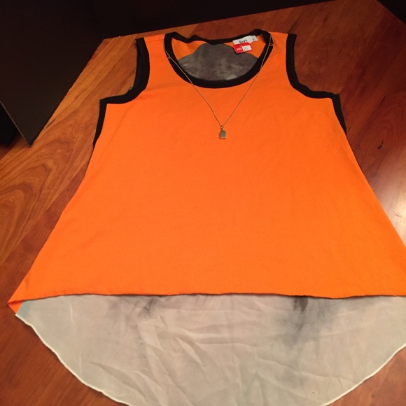 Guyu Orange Embellished Art Tank Top - M - NWT - Picture 2 of 4
